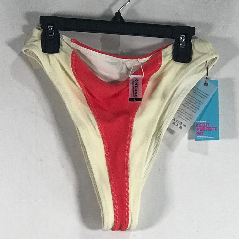 One One Anika Bikini Swim Bottom, Women's Size M - Red